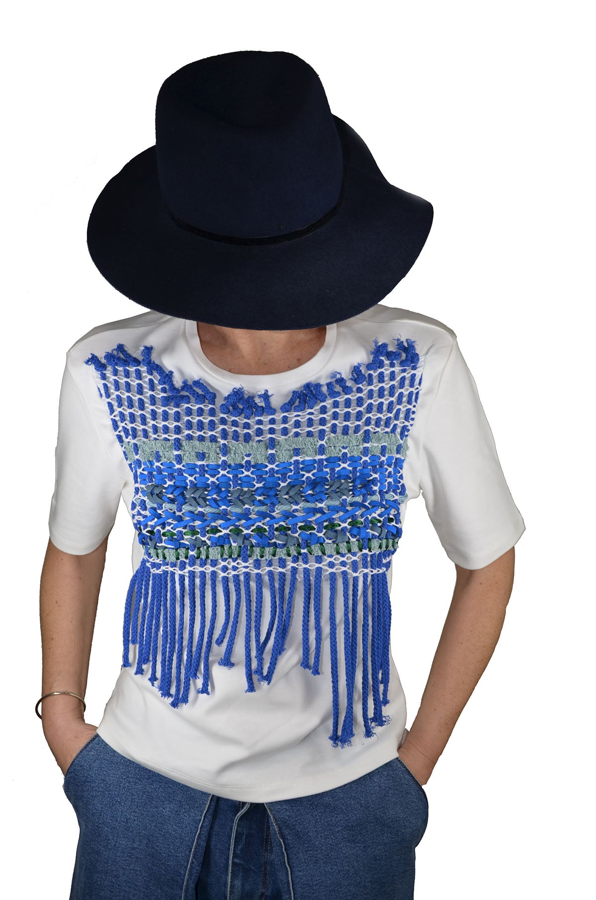 KER MER x QUOÏ ALEXANDER - Signature Weave T shirt en coton égyptien organique
